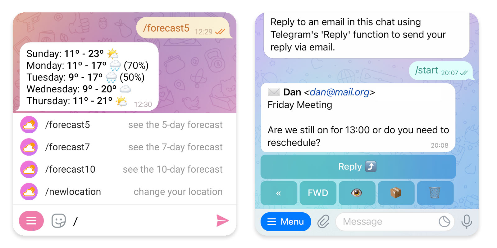 Telegram Bot Features