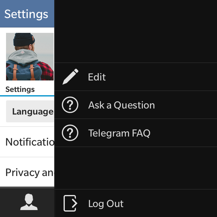 Telegram - Account settings