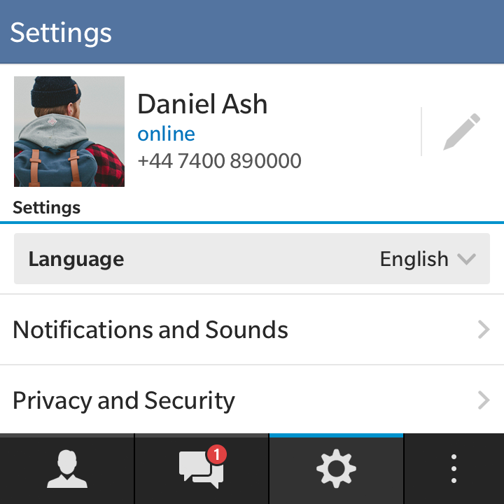 Telegram - Account settings