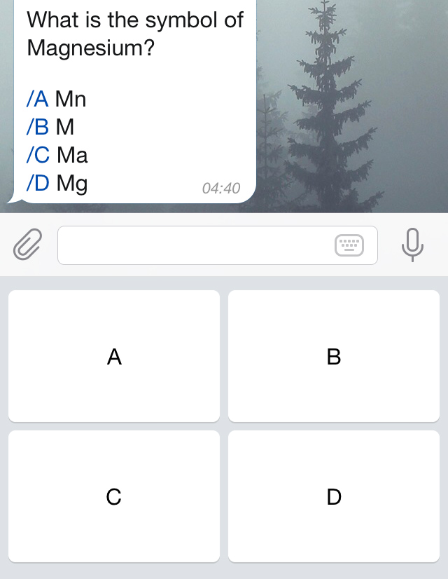 Telegram custom keyboard